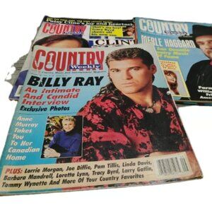 Country Weekly Magazines Lot Of 3: Merle Haggard, Billy Ray Cyrus, Clint B